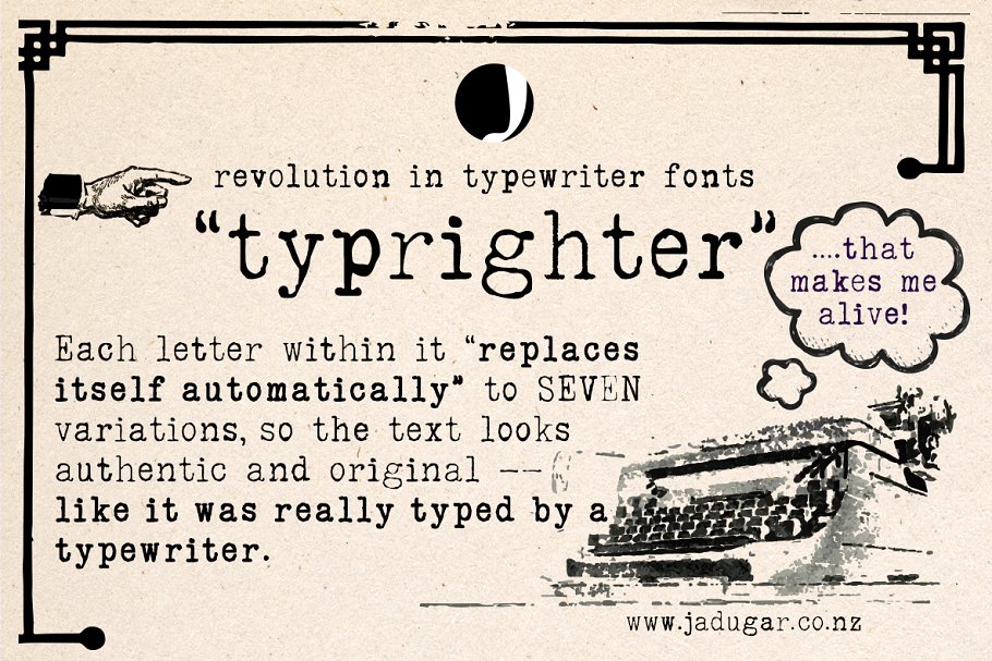 Пример шрифта Typrighter #1